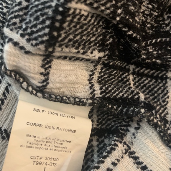 Lush Black and White Plaid Button Up Blouse - Picture 6 of 10